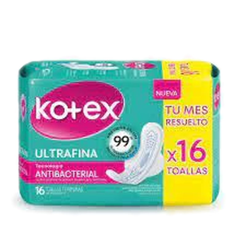 Toalla Fem.kotex Uf C/alas 16 Unidades