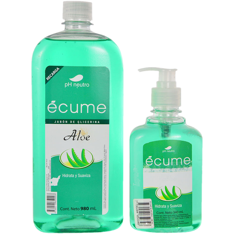 Jabón Ecume Aloe Repuesto 1 L + Válvula 340 ml