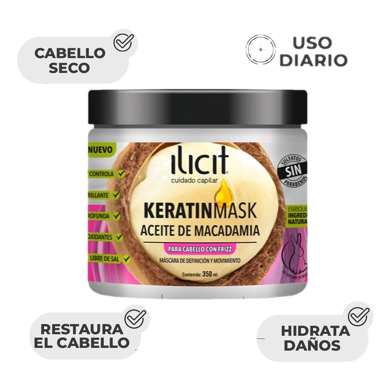 Mascarilla Capilar Ilicit Keratina Macadamia 350 Ml