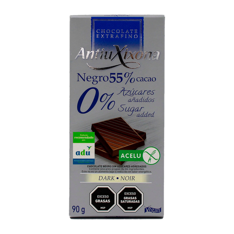 Chocolate Antiu Xixona Negro Sin Azucar 90 G
