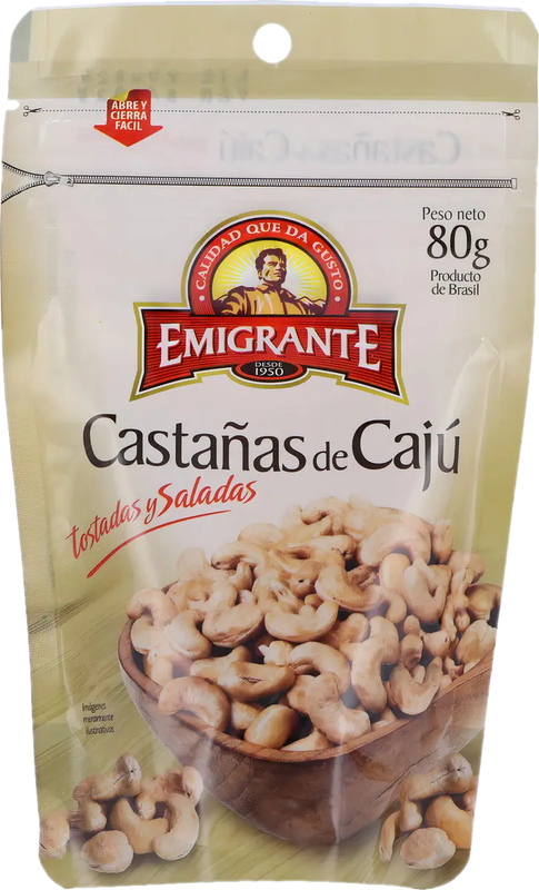 Castañas De Cajú Tostadas C/sal Emigrante 70 G