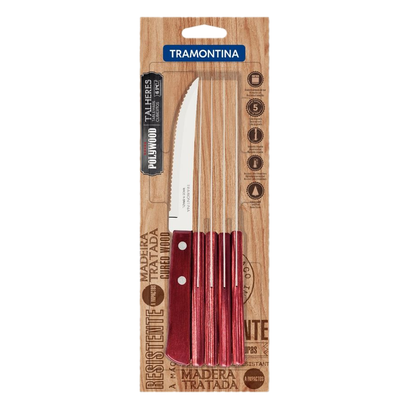 Cuchillo Para Asado Polywood Tramontina 6 Unidades