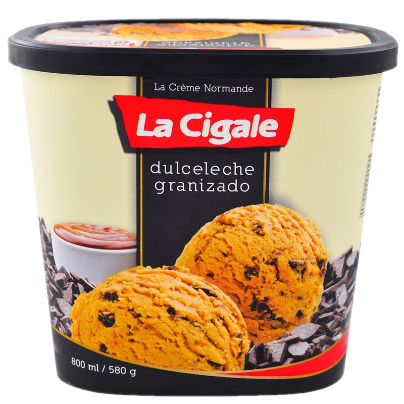 Helado Dulce De Leche Granizado La Cigale 800 Ml