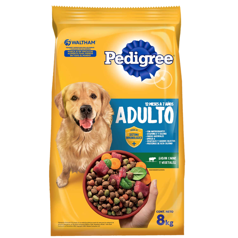 Alimento Pedigree Adulto Carne Y Vegetales 8 Kg