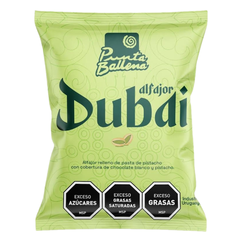 Alfajor Dubai Punta Ballena Relleno De Crema De Pistacho 65 G