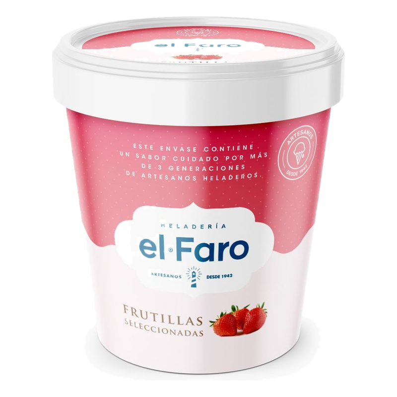 Helado De Frutilla Al Agua El Faro 1.100 Ml