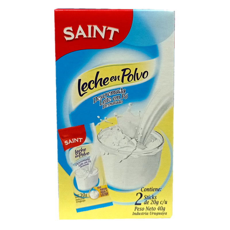 Leche En Polvo Saint Descremada Stick 2 Unidades 20 G
