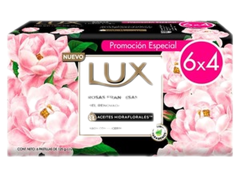 Jabon De Tocador Lux Rosas 125 G 6x4