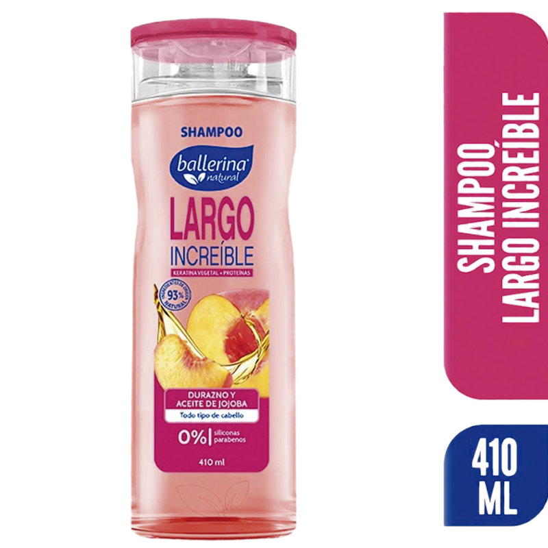 Shampoo Ballerina Durazno Y Aceite De Jojoba 410 Ml