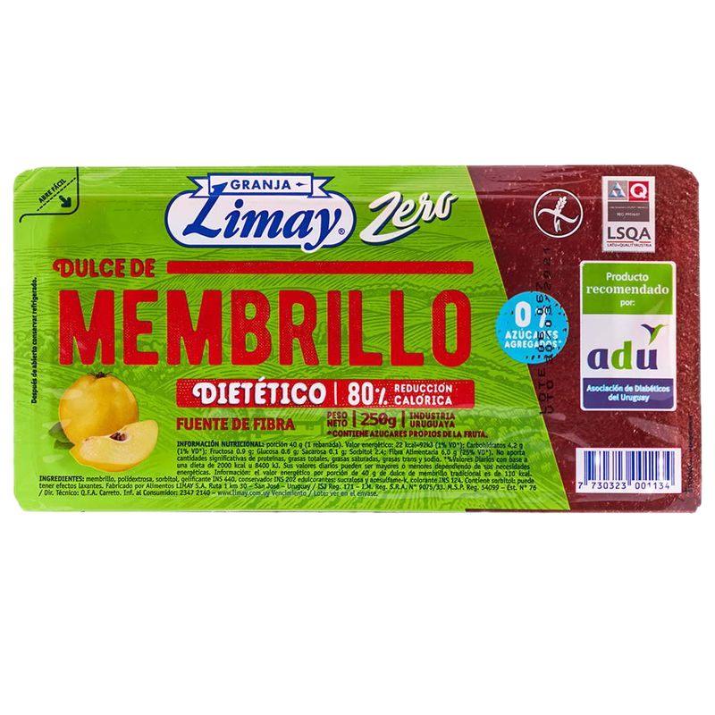 Dulce De Membrillo Limay Dietético 250 G