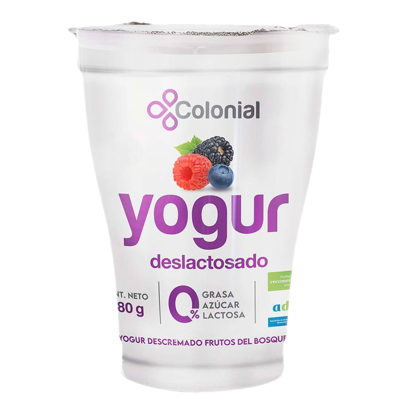 Yogur Colonial Light Deslactosado Frutos Del Bosque 180 G