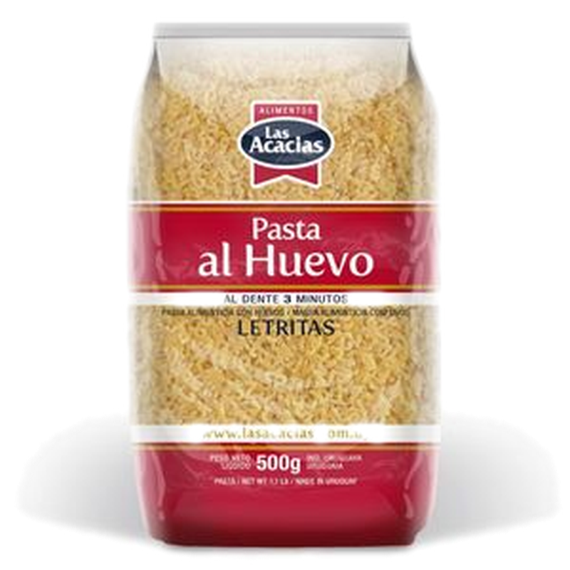 Fideos Las Acacias Al Huevo Letritas 500 G