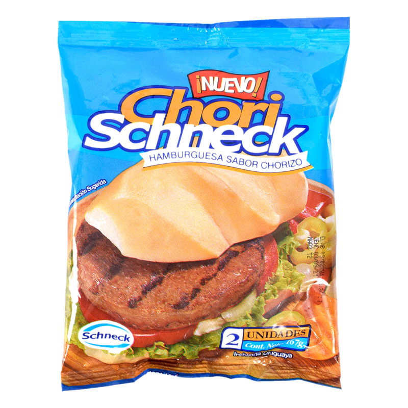 Chori Schneck Hamburguesa Con Sabor A Chorizo 2 Unidades 167 G