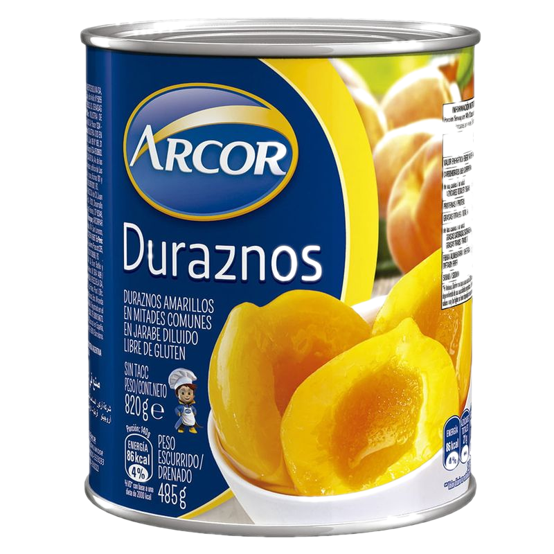 Duraznos En Almíbar Arcor Lata 820 G