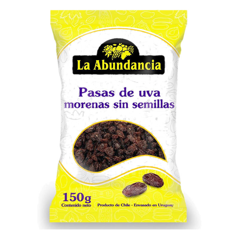 Pasas De Uva Morenas La Abundancia Sin Semilla 150 G