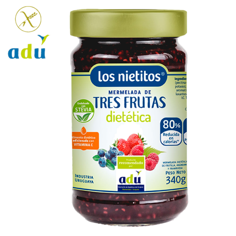 Mermelada Dietetica Los Nietitos 3 Frutas 340 G