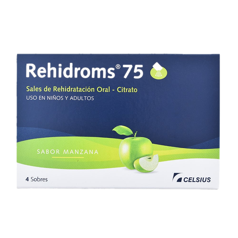 Rehidroms 75 Mg Sabor Manzana 4 Sobres
