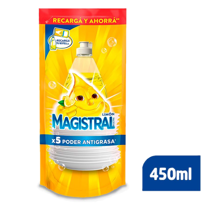 Deter Lavavajilla Magistral Ultra Limón 450 Ml