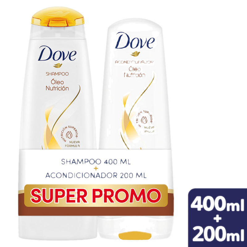 Shampoo Dove Oleo Nutricion 400 Ml+ Acondicionador 200 Ml