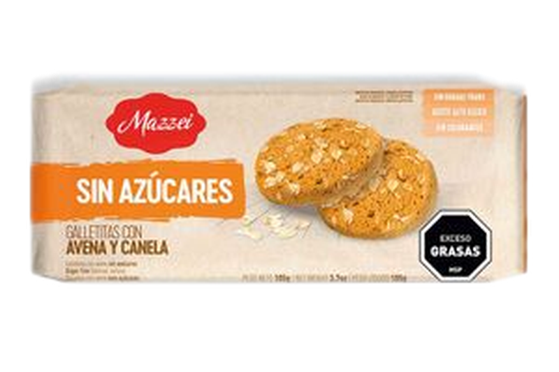 Galleta Con Avena Y Canela Sin Azucar Mazzei 105 G