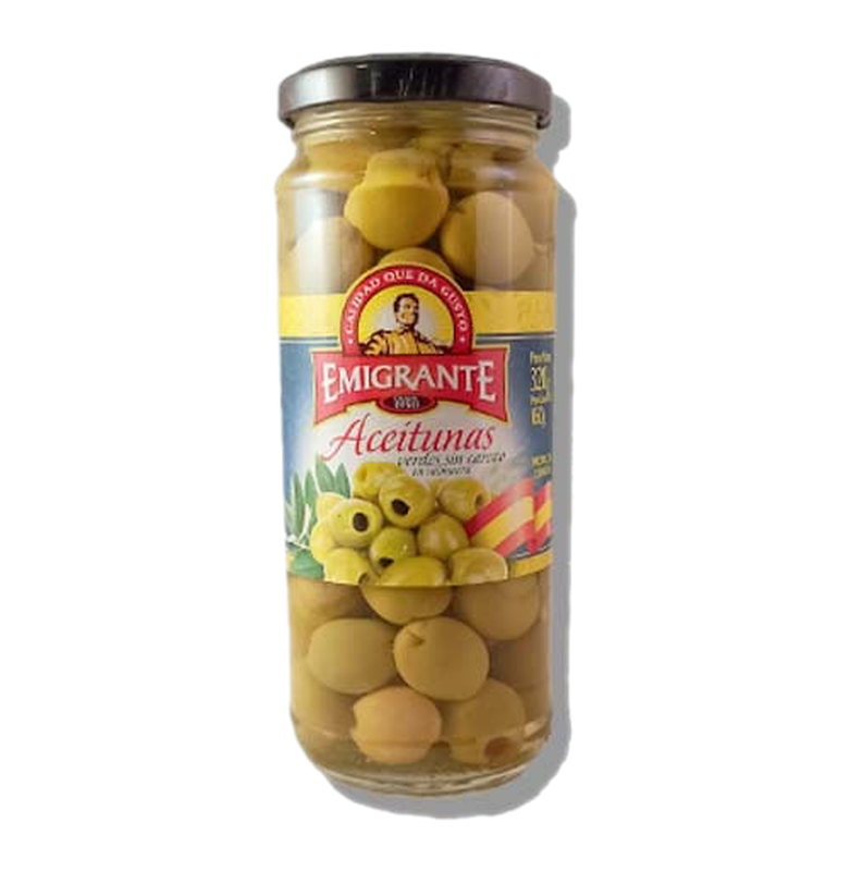 Aceituna Emigrante Sin Carozo Verde Frasco 320 G