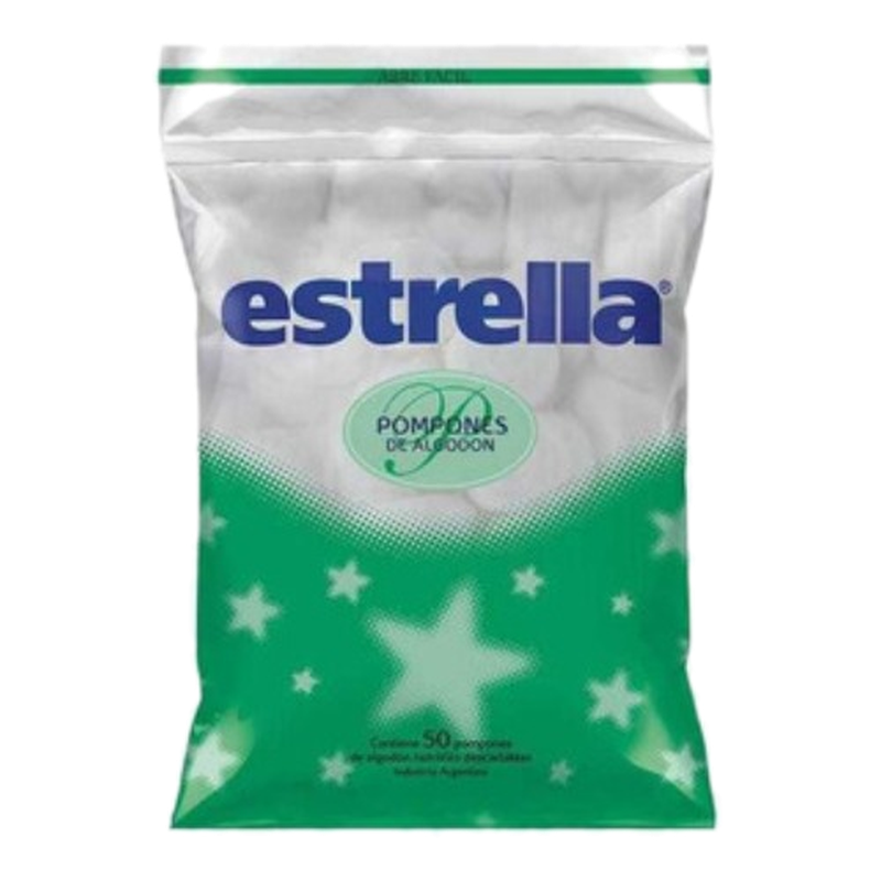 Pompones De Algodón Estrella 50 Unidades