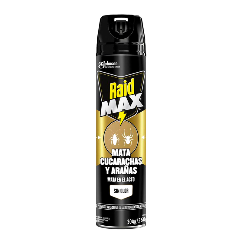 Insecticida Raid Max Sin Olor Cucarachas Aerosol 360cc