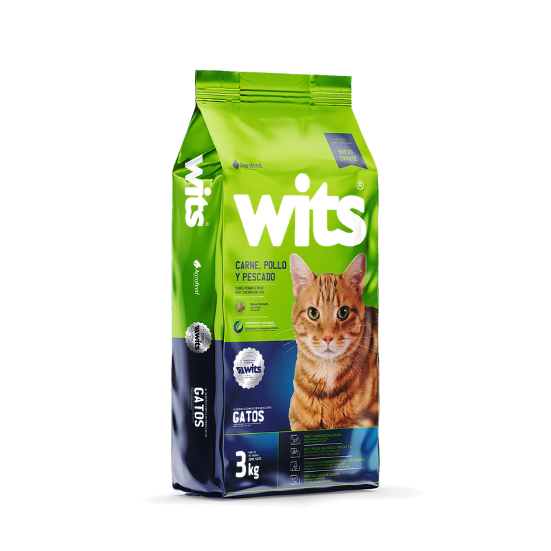 Alimento Wits Gato Carne Pollo Y Pescado 3 Kg