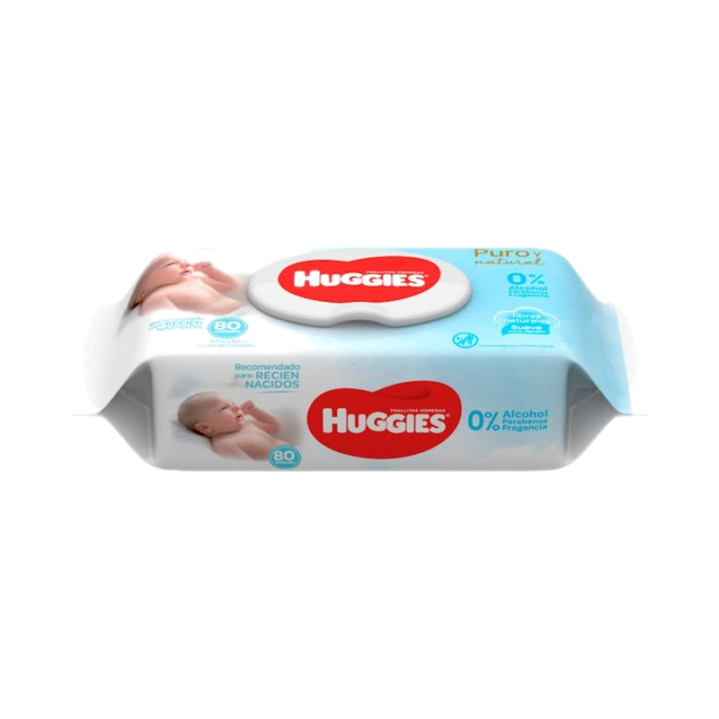 Toallitas Húmedas Huggies Puro & Natural 80 Unidades