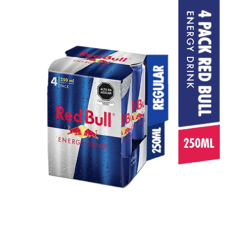 Pack Bebida Energizante Red Bull 250 Ml 4 Unidades