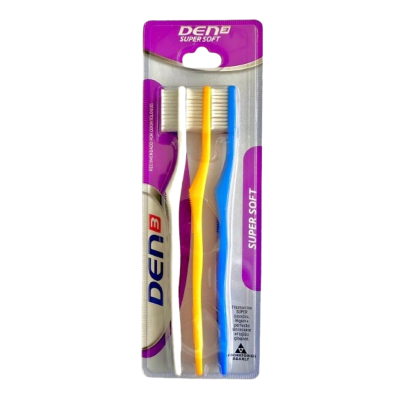 Cepillo De Dientes Den3 Super Soft 3 Unidades
