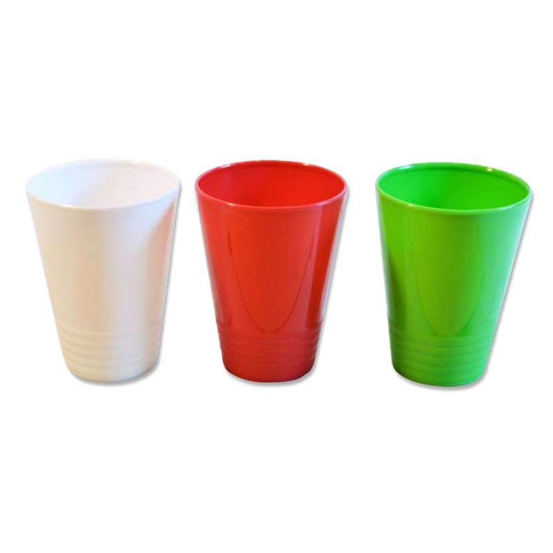 Vaso Plastico 300 Ml Rojo Verde Blanco