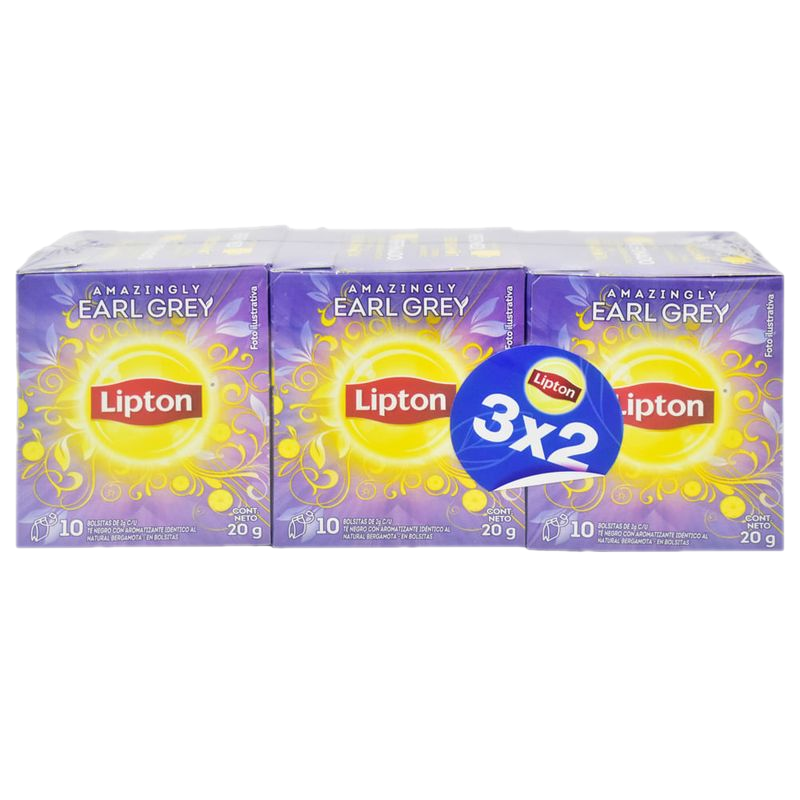 Pack 3 X 2 Té Lipton Amazing Earl Grey 10 Sobres
