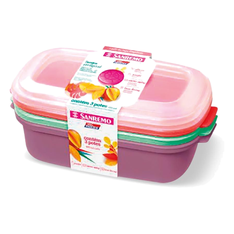 Set Viandas San Remo 3 Unidades 1100 Ml