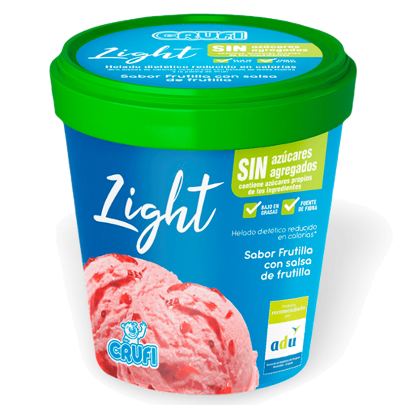 Helado Crufi Light Frutilla Con Salsa De Frutos Vaso 90 G