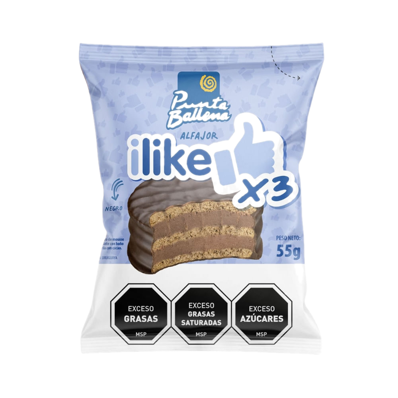 Alfajor Punta Ballena I Like Triple Chocolate 55 G