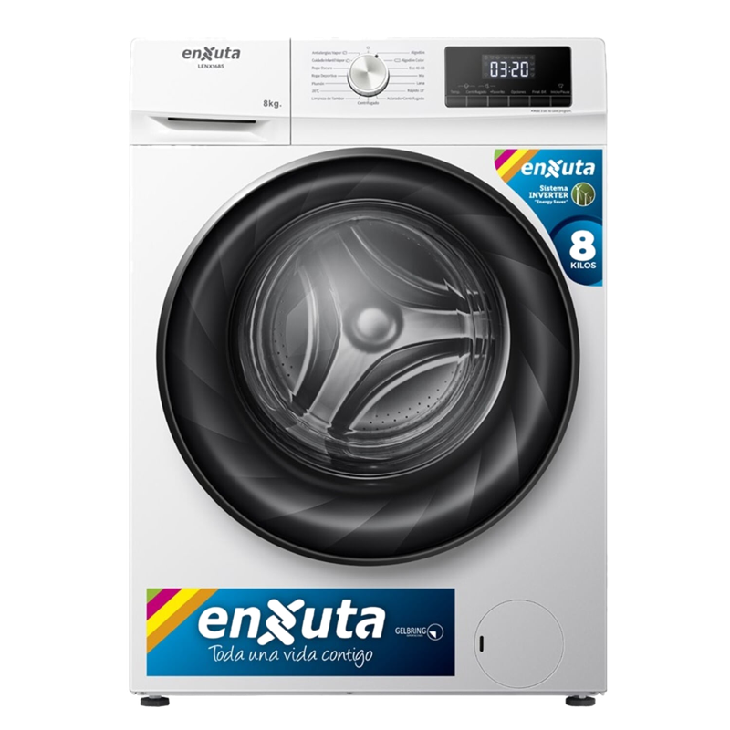 Lavarropas Enxuta Lenx1685 Frontal-inverter 8 Kg