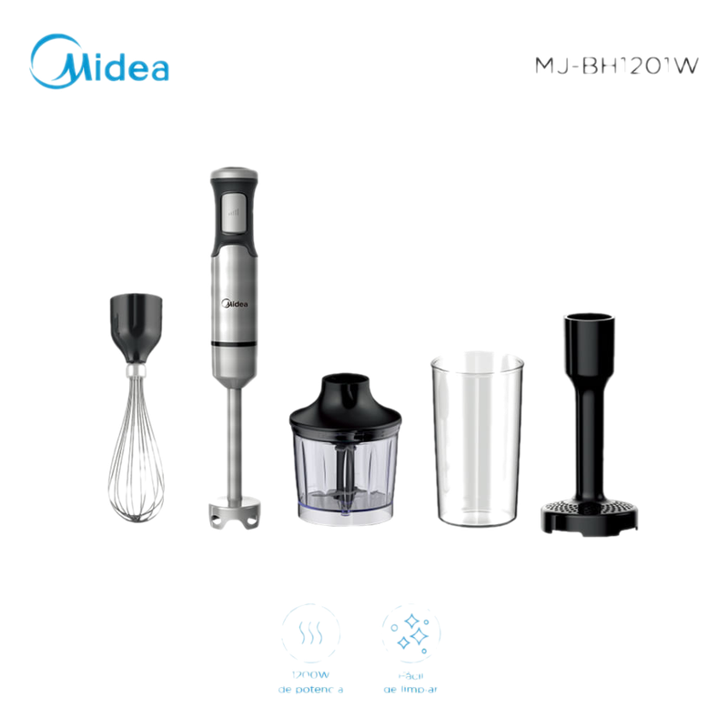 Mixer 4 En 1 Midea 1200w Picadora Batidora Procesadora