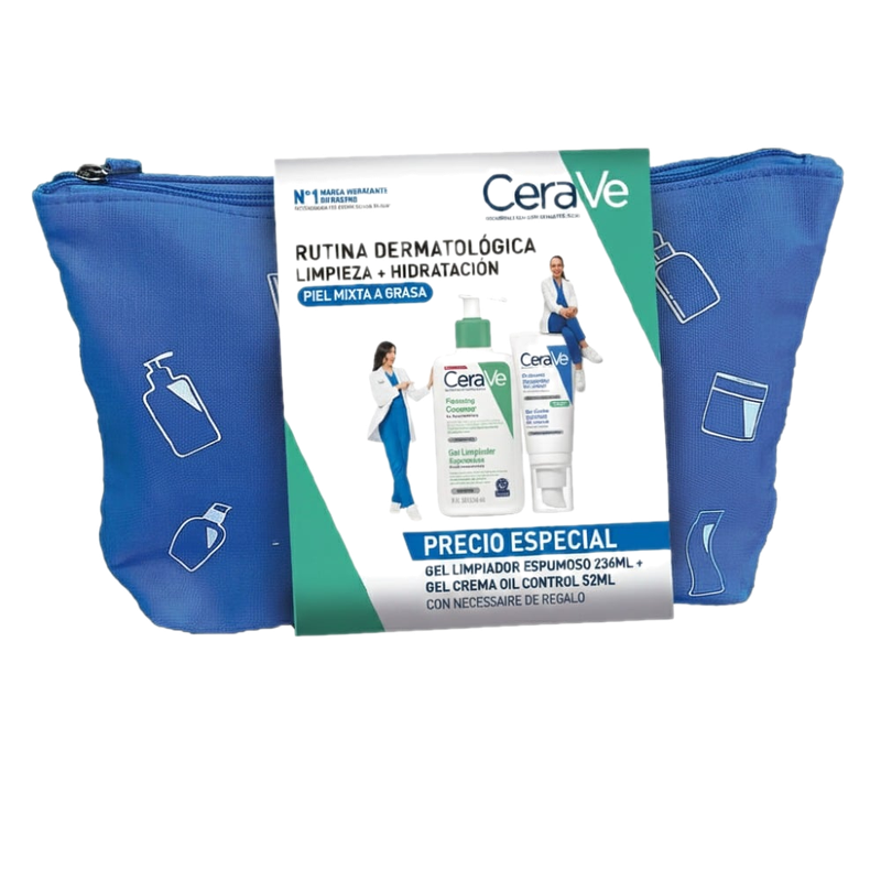 Pack Cerave Gel Espumoso De Limpieza 236 Ml + Crema Hidratante Facial Oil Control 52 Ml