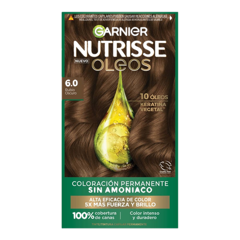 Tinta Garnier Nutrisse Oleos Rubio Oscuro 6.0