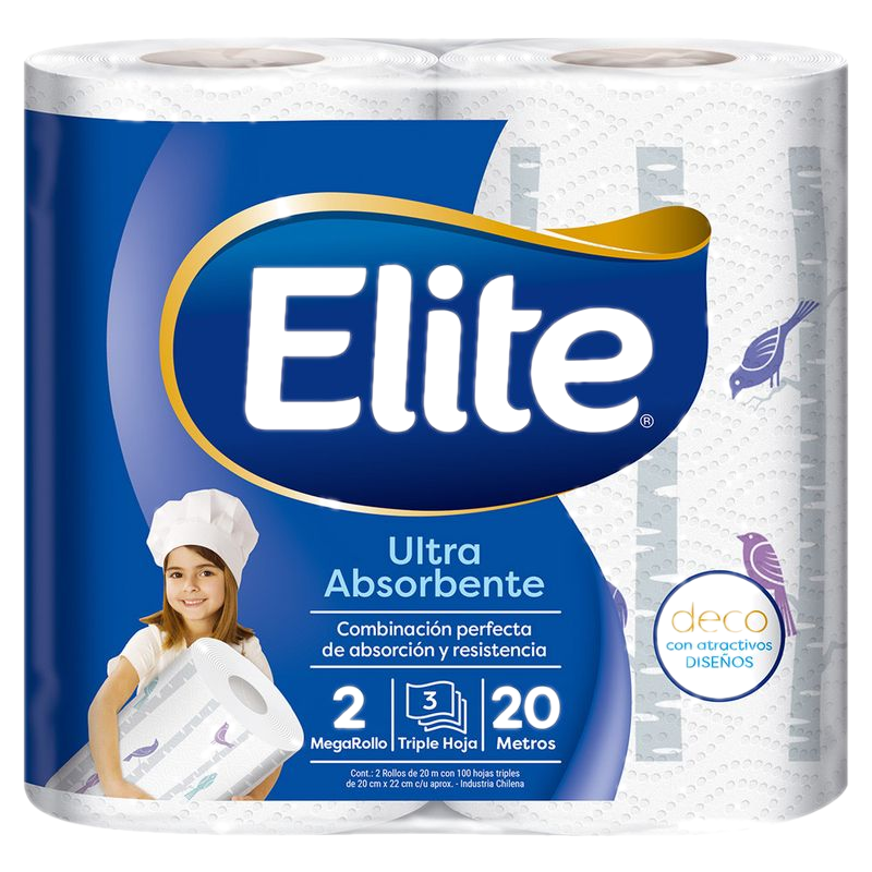 Toalla De Papel Elite Decorada 100 Paños Pq.2 Unidades
