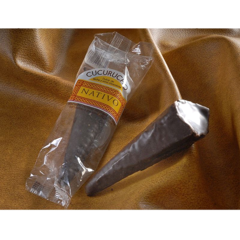 Cucurucho Bañado Nativo Relleno Dulce De Leche
