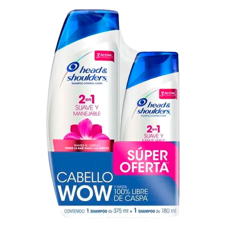 Pack Shampoo Head & Shoulder Suave Y Manejable 375 Ml + 180 Ml