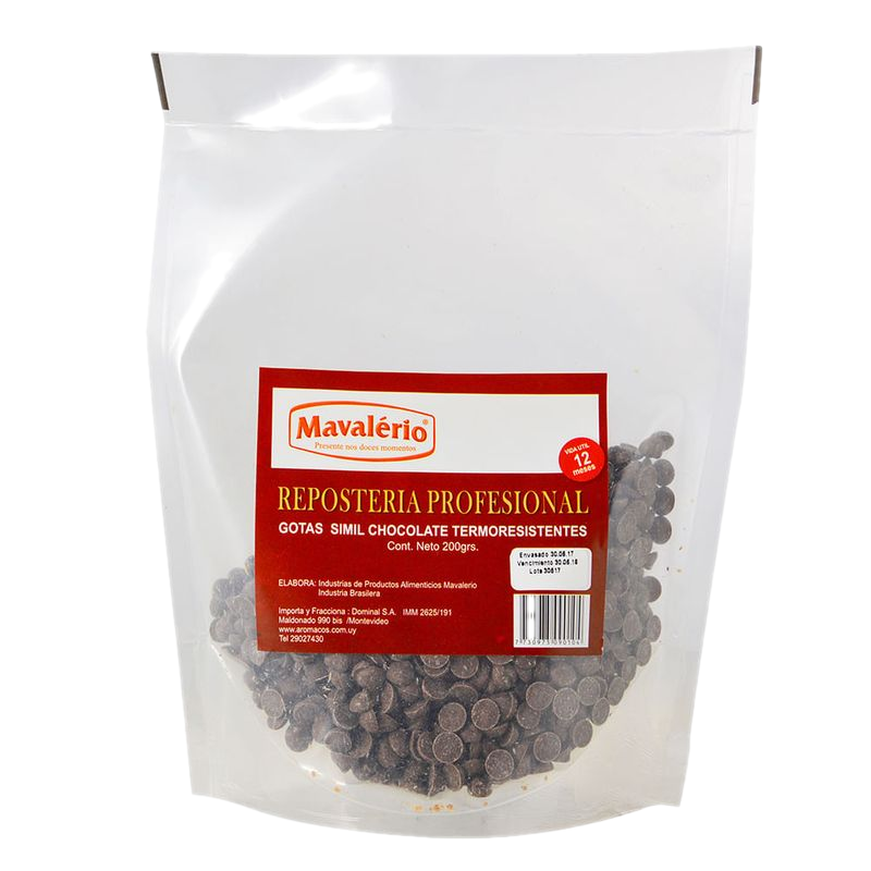 Gotas Chocolate Mavalerio 200 G