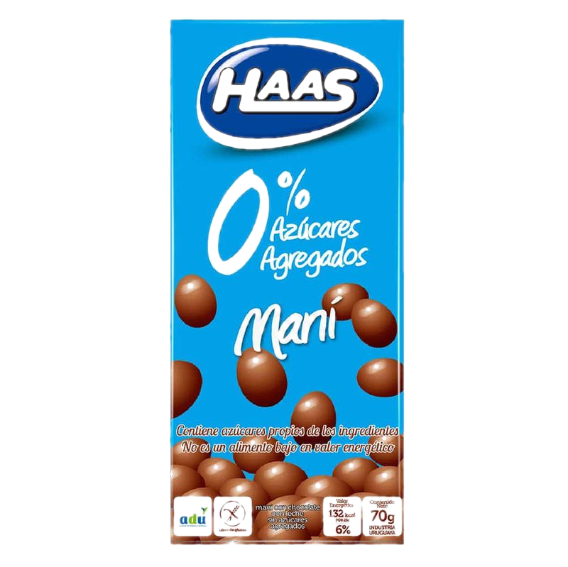 Maní Con Chocolate Haas 0% Azúcar 70 G