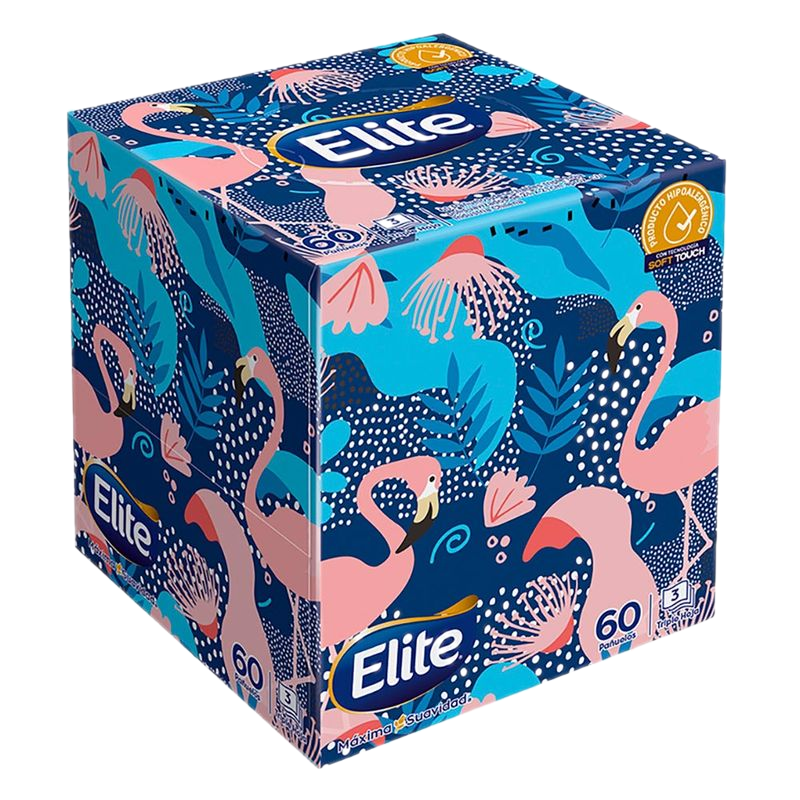 Pañuelo Facial Elite Cubo 60 Unidades