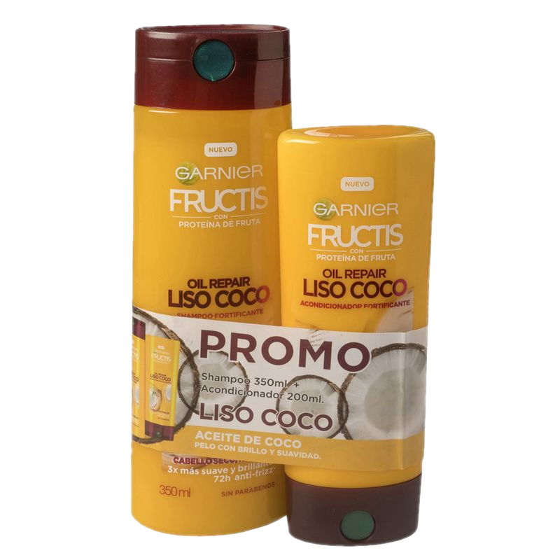 Shampoo Fructis Liso 350 Ml + Acondicionador 200 Ml