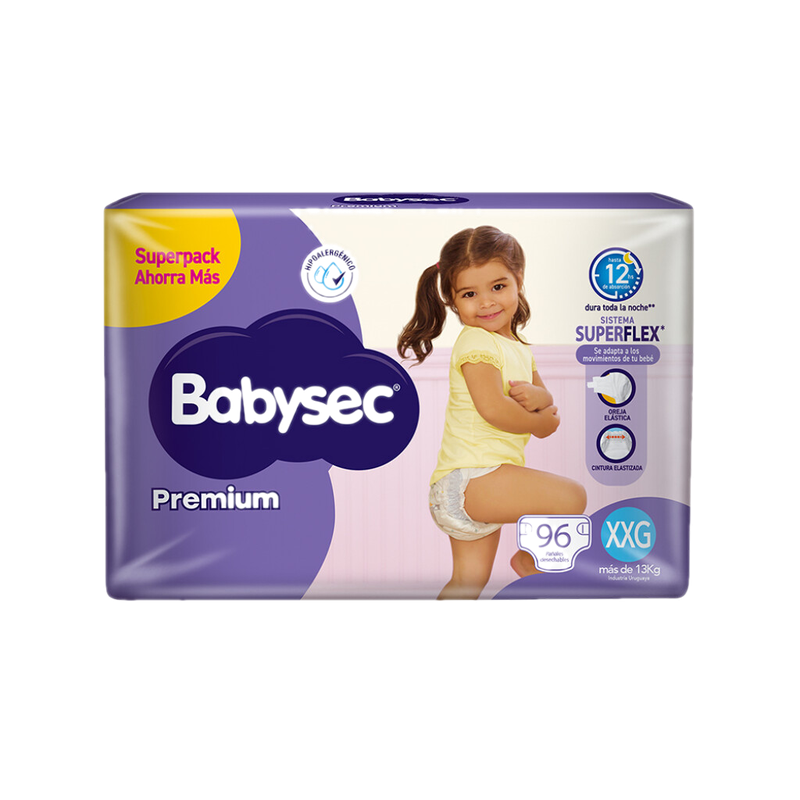 Pañales Babysec Premium Talle Xxg 96 Unidades