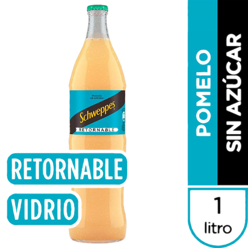 Refresco Schweppes Pomelo Sin Azúcar Vidrio Retornable 1 L