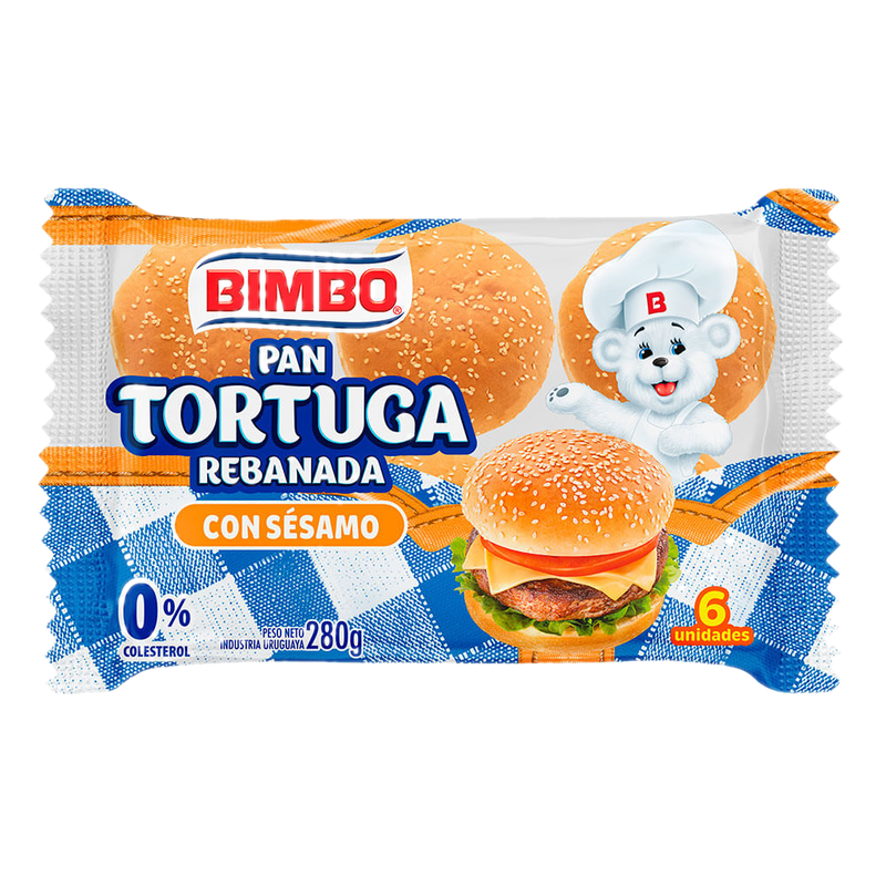 Pan Tortuga Con Sesamo Bimbo 6 Unidades